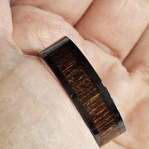 Three Kings Black With Wood Grain Look Men's Ring Size 13.5